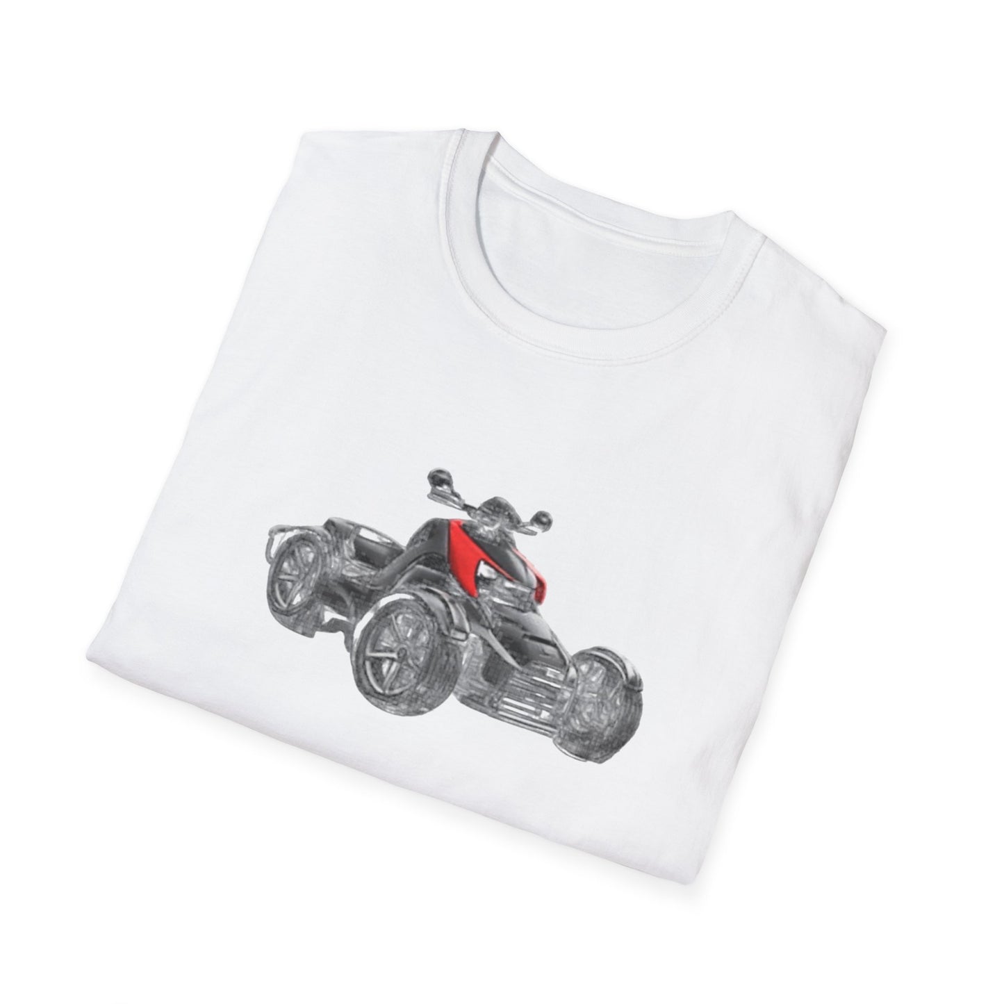 Spyder Can-Am ATV Sketch T-Shirt — Red Accent Graphic Tee for Riders