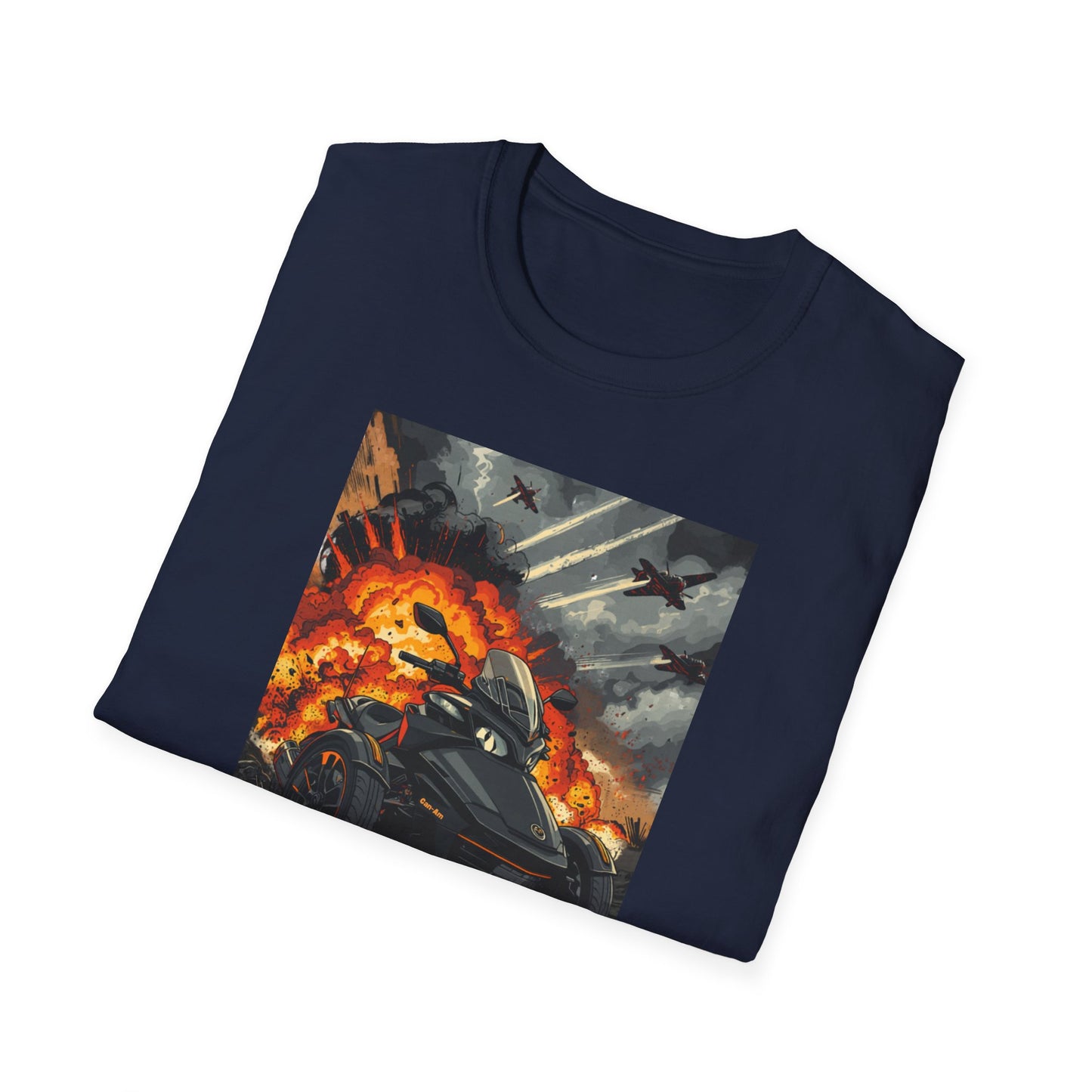 Motorcycle Rider T-Shirt — Explosive Night Ride Graphic Tee
