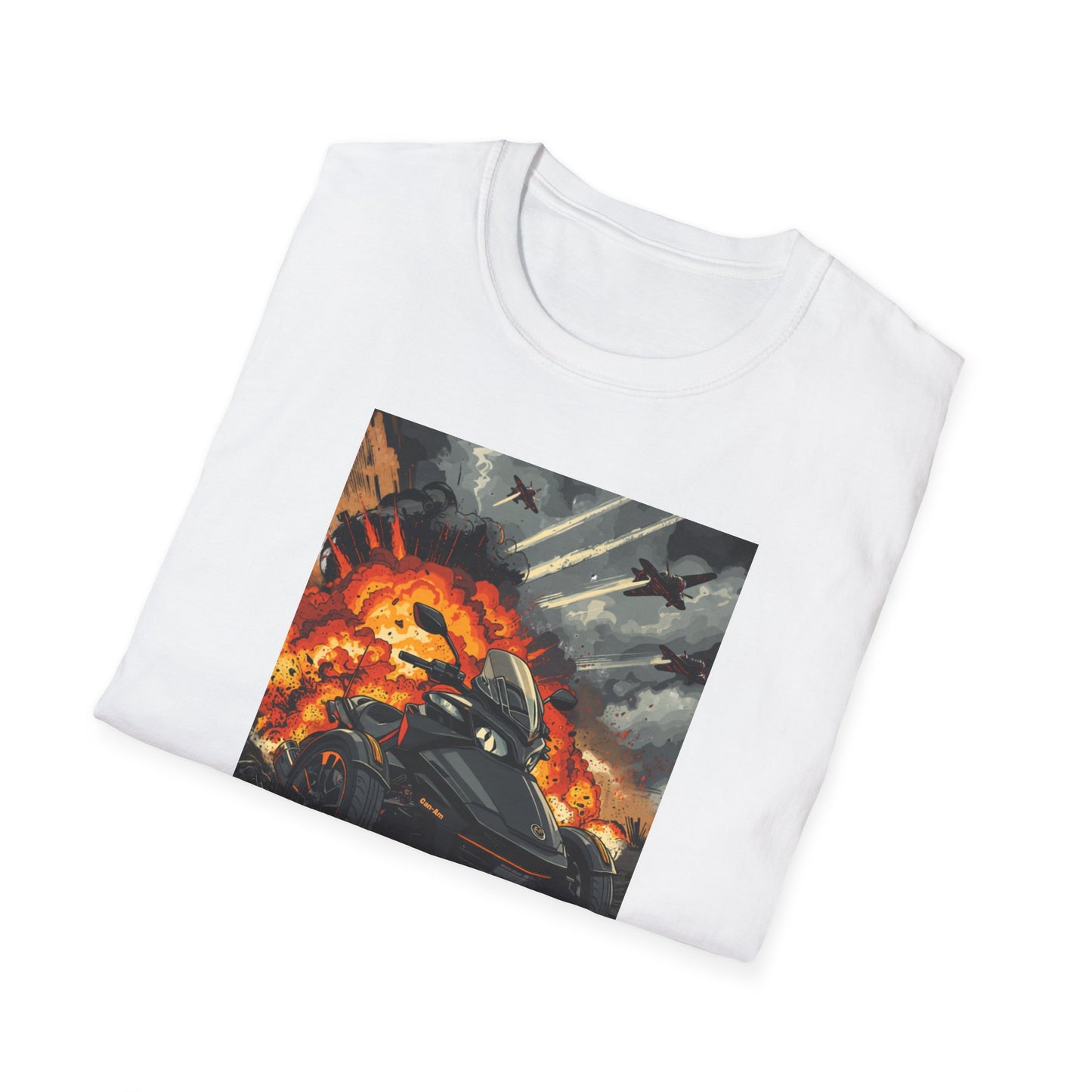 Motorcycle Rider T-Shirt — Explosive Night Ride Graphic Tee