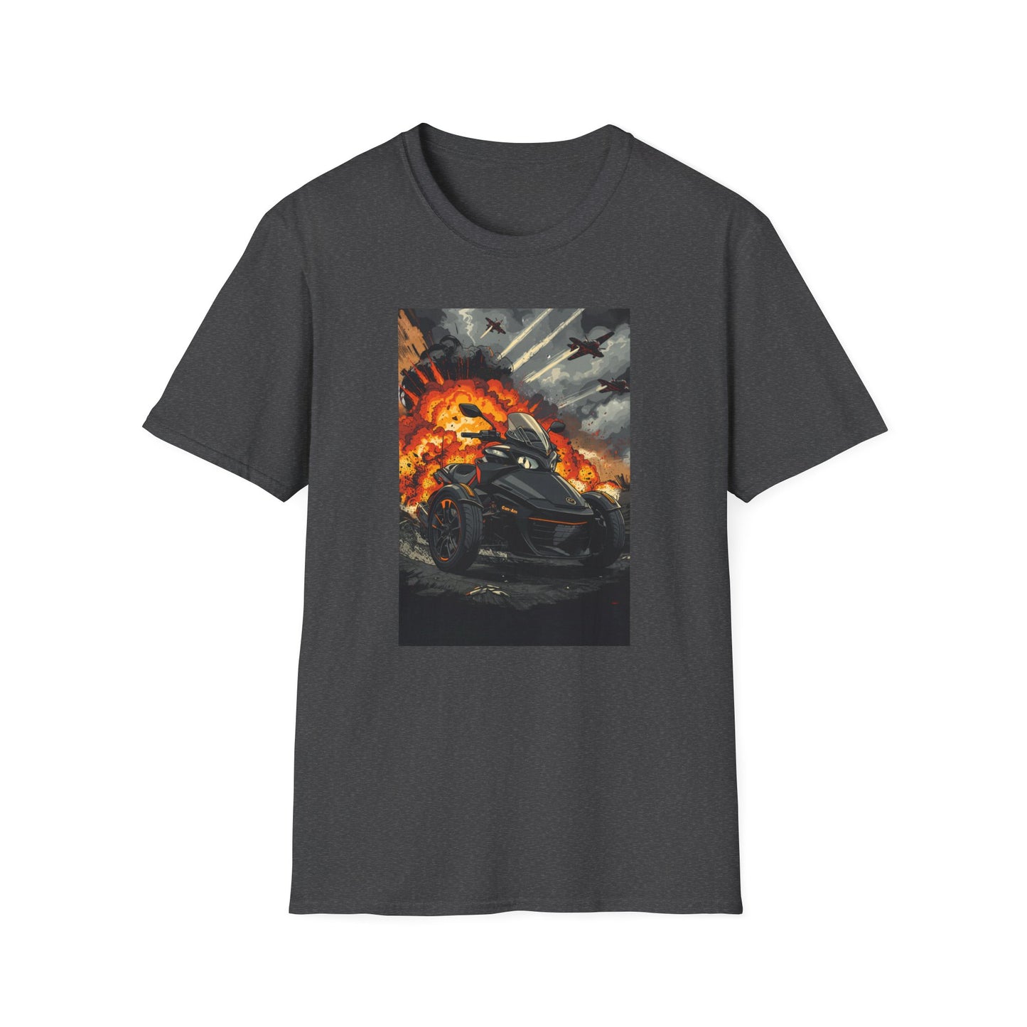 Motorcycle Rider T-Shirt — Explosive Night Ride Graphic Tee