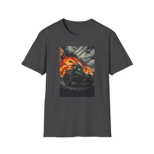 Motorcycle Rider T-Shirt — Explosive Night Ride Graphic Tee
