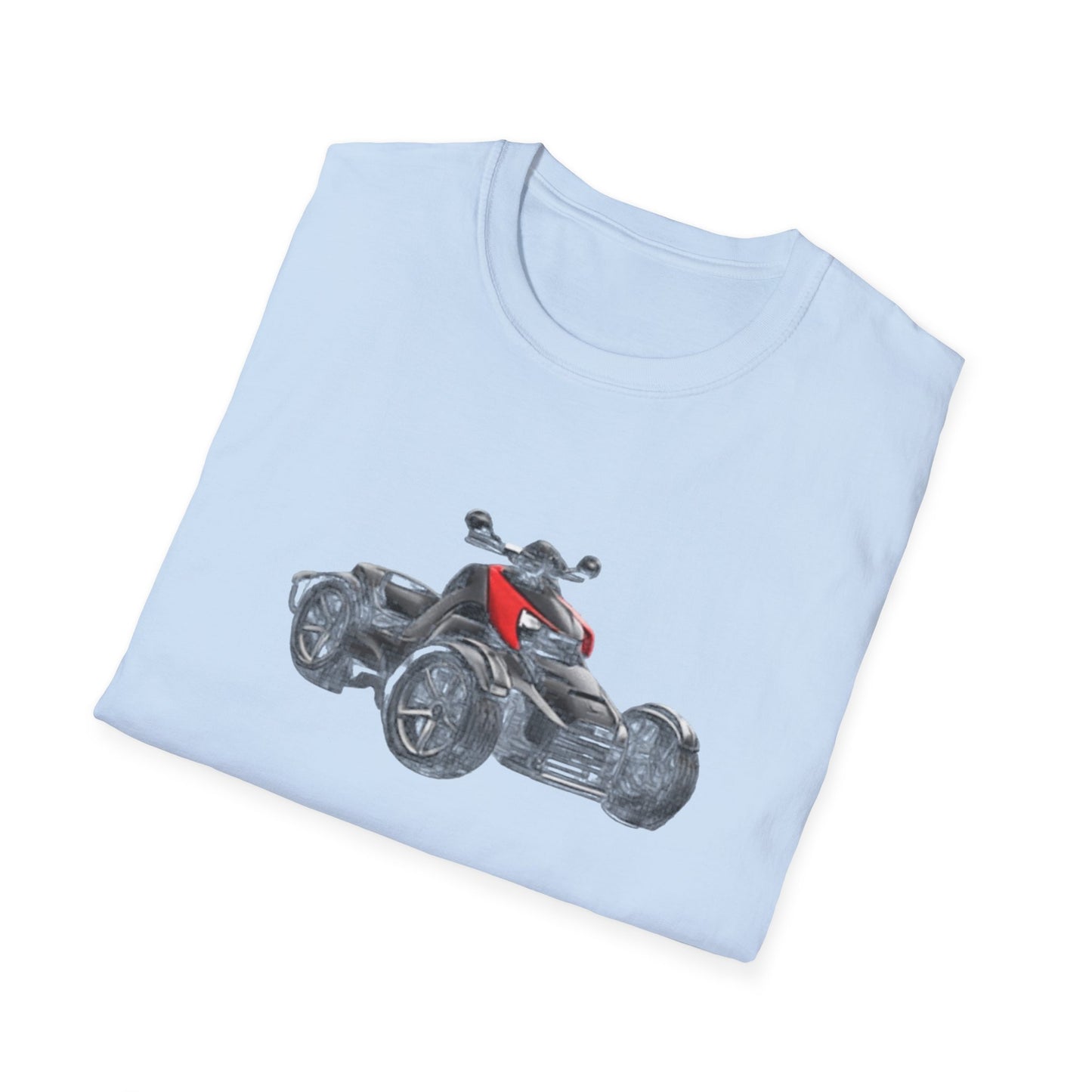 Spyder Can-Am ATV Sketch T-Shirt — Red Accent Graphic Tee for Riders