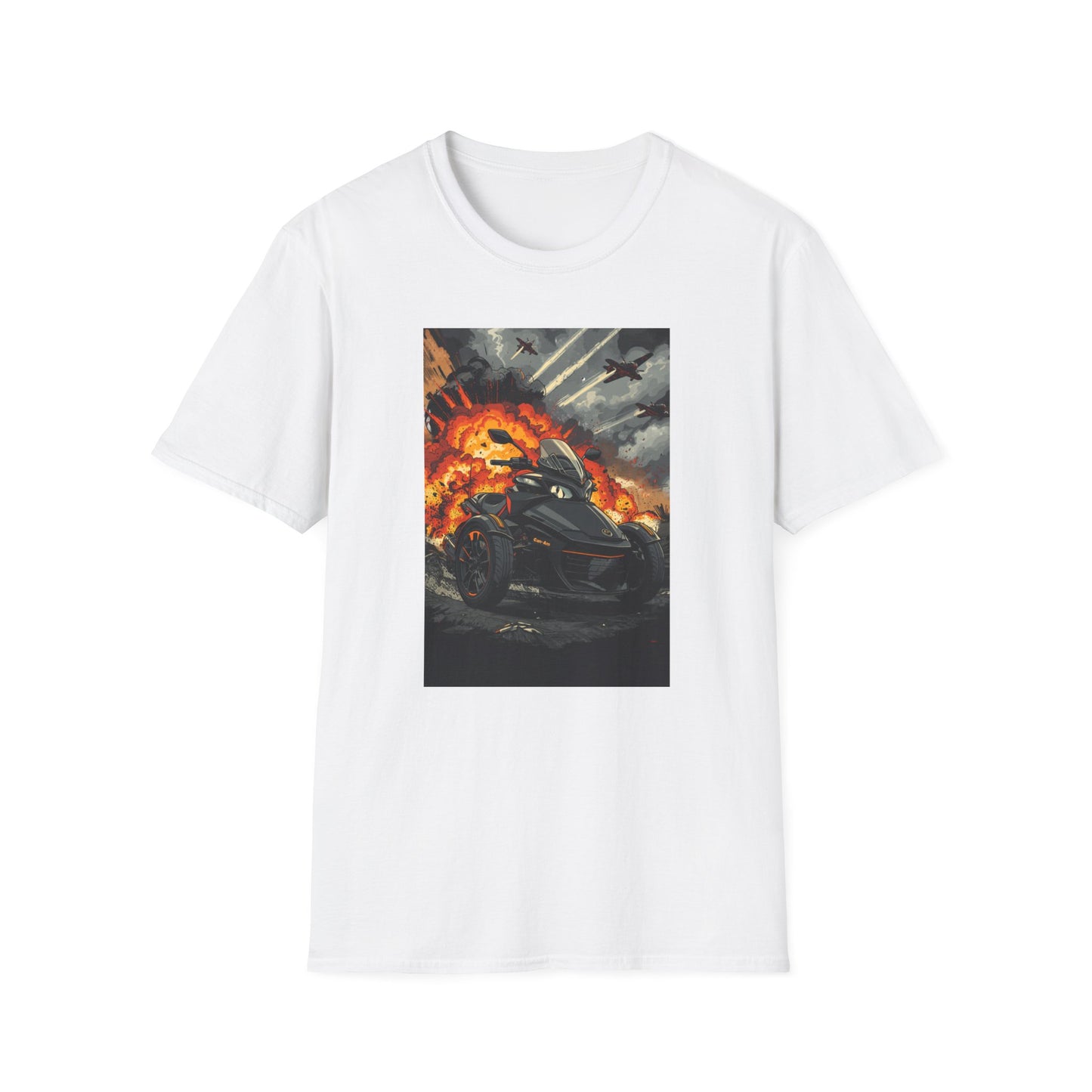 Motorcycle Rider T-Shirt — Explosive Night Ride Graphic Tee