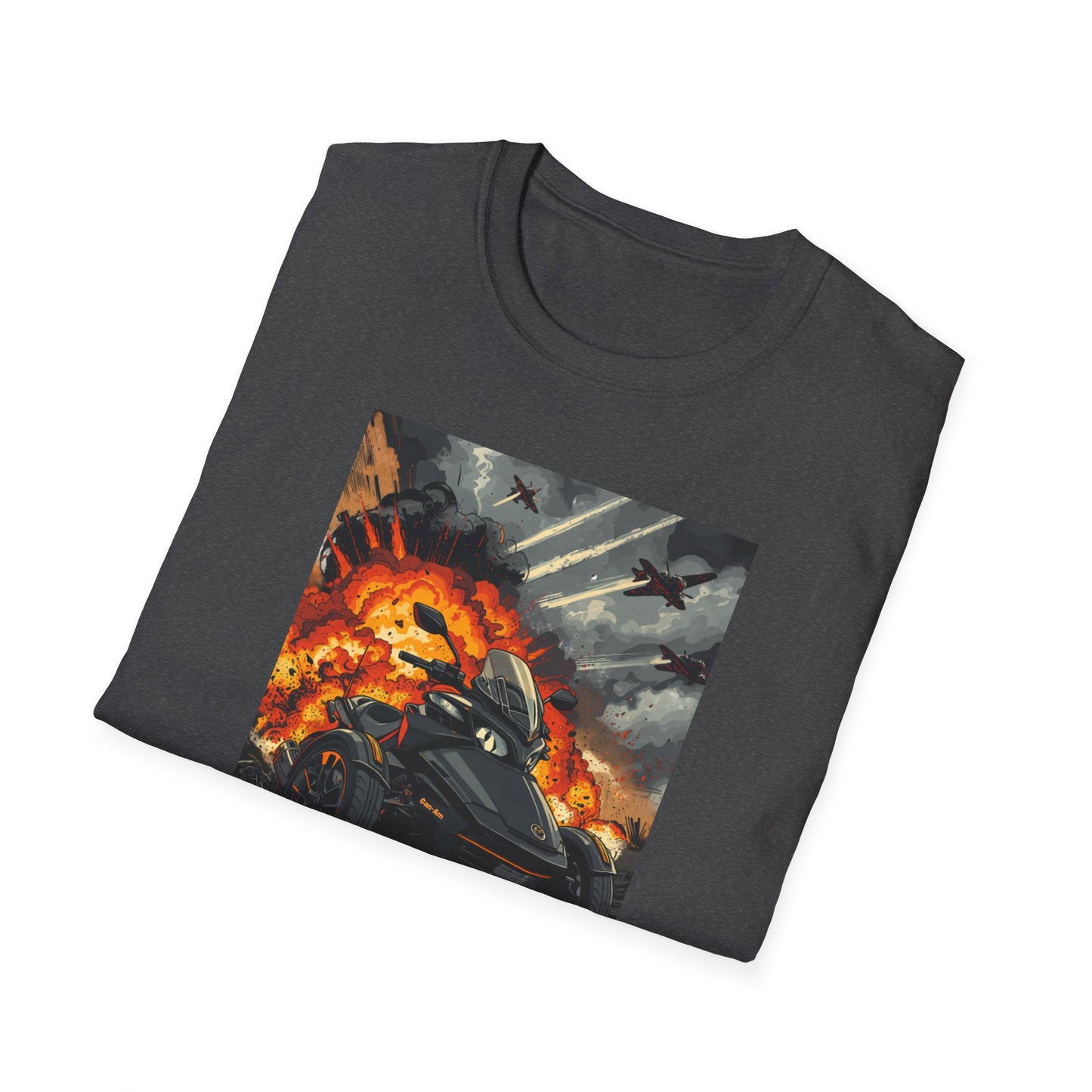 Motorcycle Rider T-Shirt — Explosive Night Ride Graphic Tee