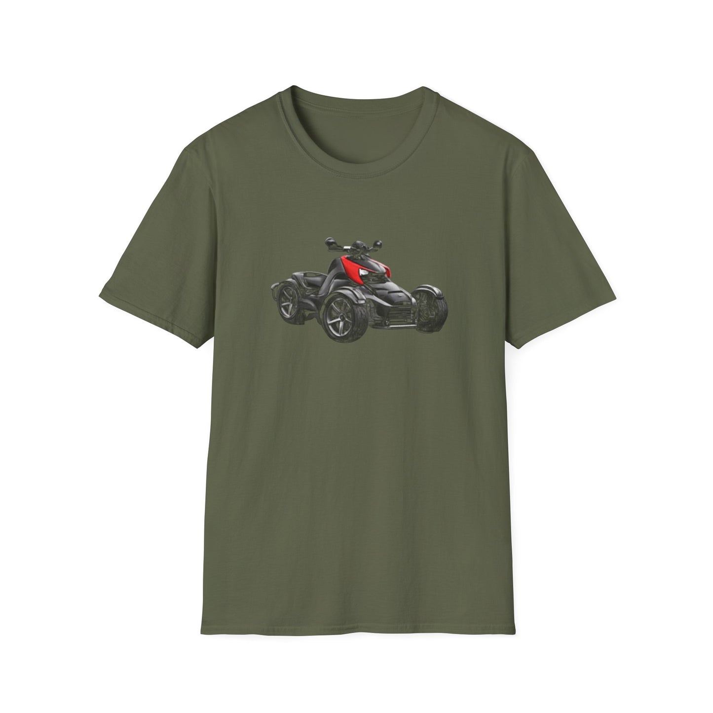 Spyder Can-Am ATV Sketch T-Shirt — Red Accent Graphic Tee for Riders
