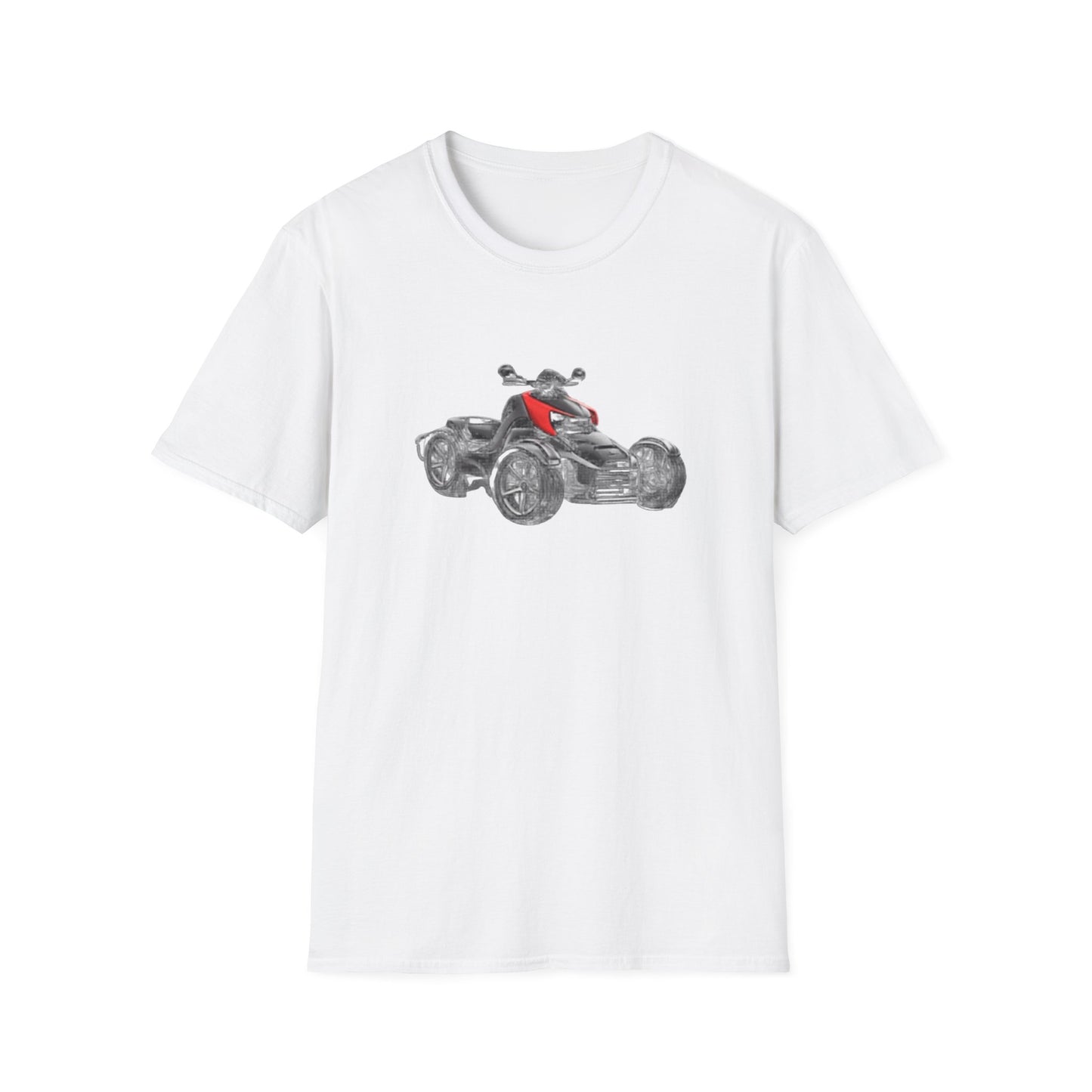 Spyder Can-Am ATV Sketch T-Shirt — Red Accent Graphic Tee for Riders