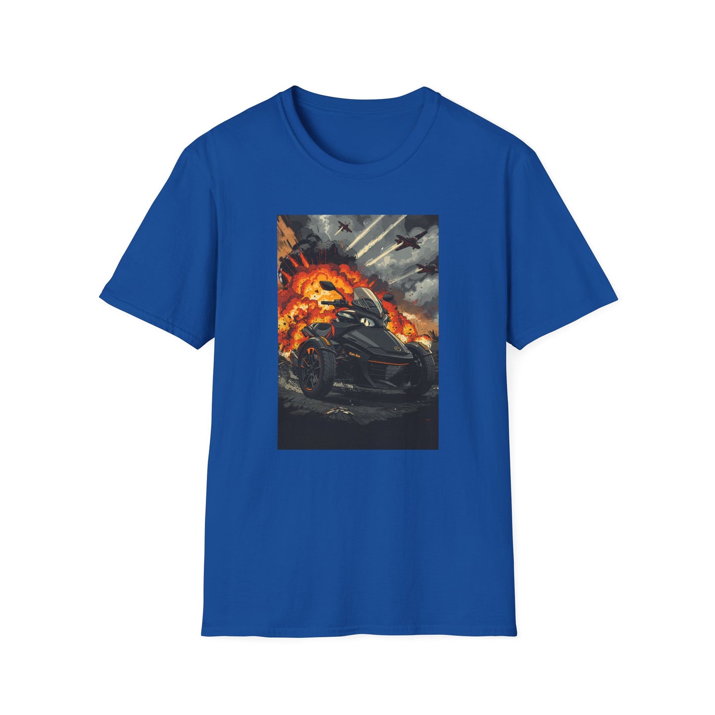 Motorcycle Rider T-Shirt — Explosive Night Ride Graphic Tee