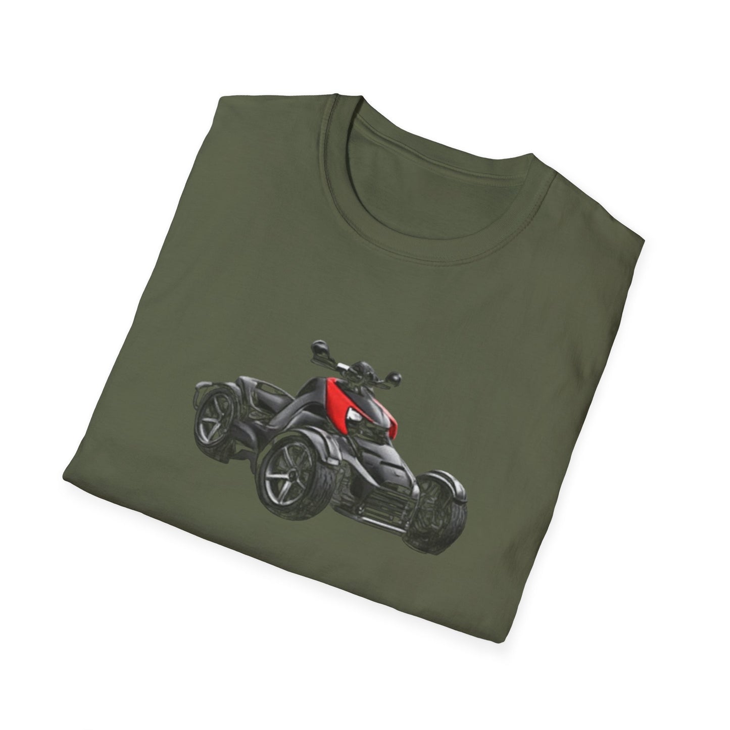 Spyder Can-Am ATV Sketch T-Shirt — Red Accent Graphic Tee for Riders