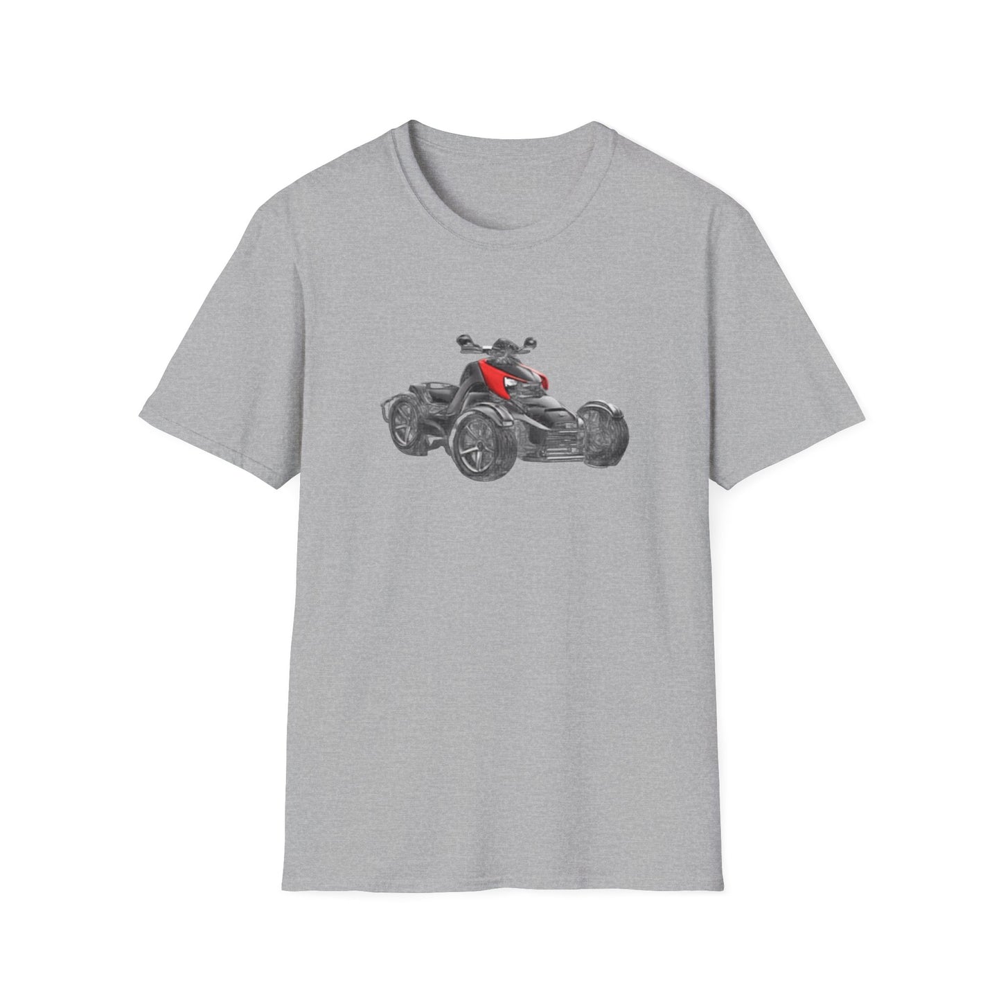 Spyder Can-Am ATV Sketch T-Shirt — Red Accent Graphic Tee for Riders