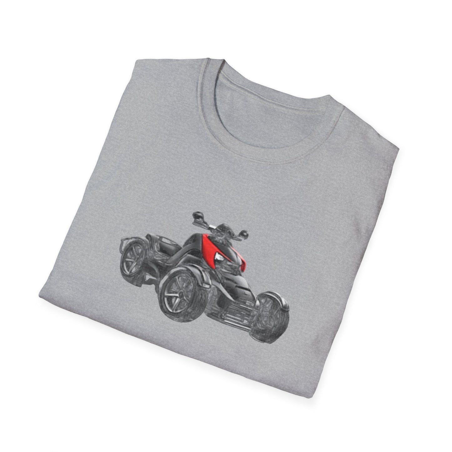 Spyder Can-Am ATV Sketch T-Shirt — Red Accent Graphic Tee for Riders