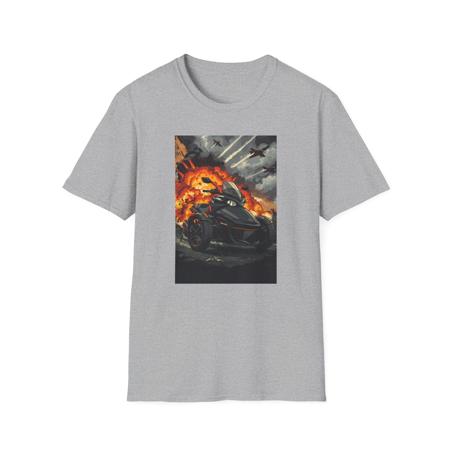 Motorcycle Rider T-Shirt — Explosive Night Ride Graphic Tee