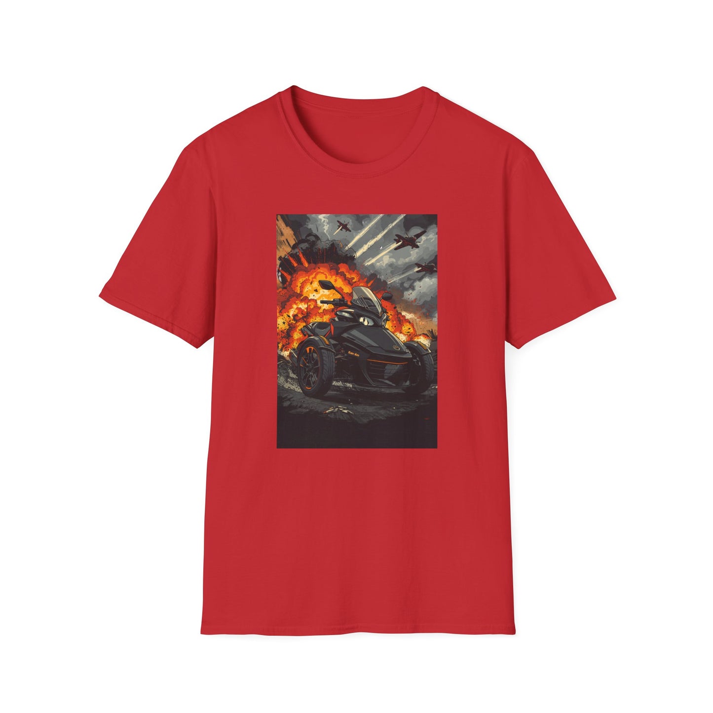 Motorcycle Rider T-Shirt — Explosive Night Ride Graphic Tee