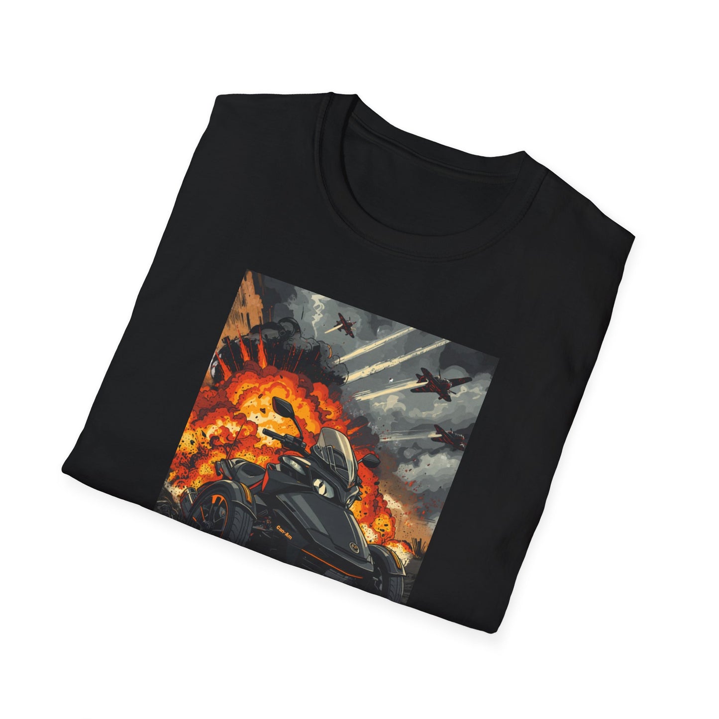 Motorcycle Rider T-Shirt — Explosive Night Ride Graphic Tee
