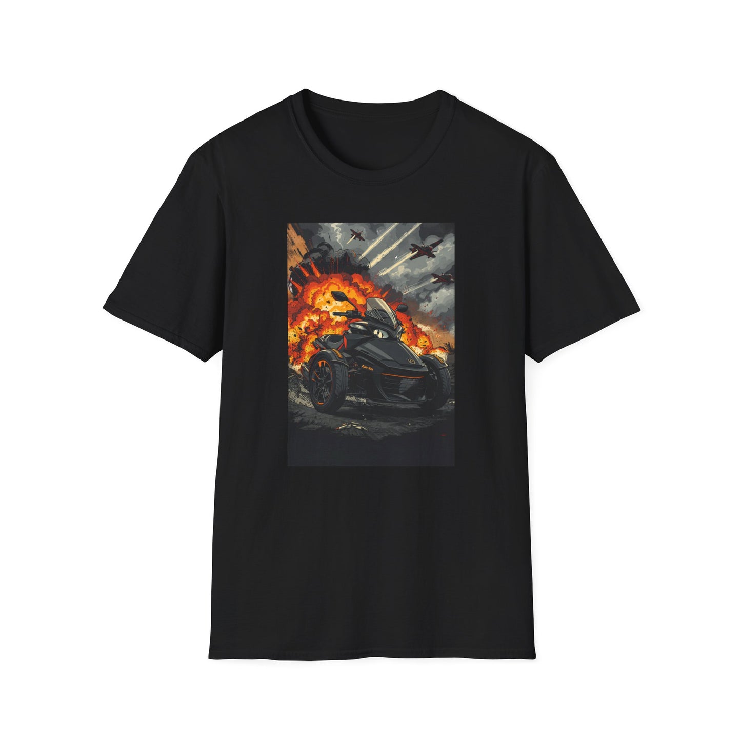 Motorcycle Rider T-Shirt — Explosive Night Ride Graphic Tee