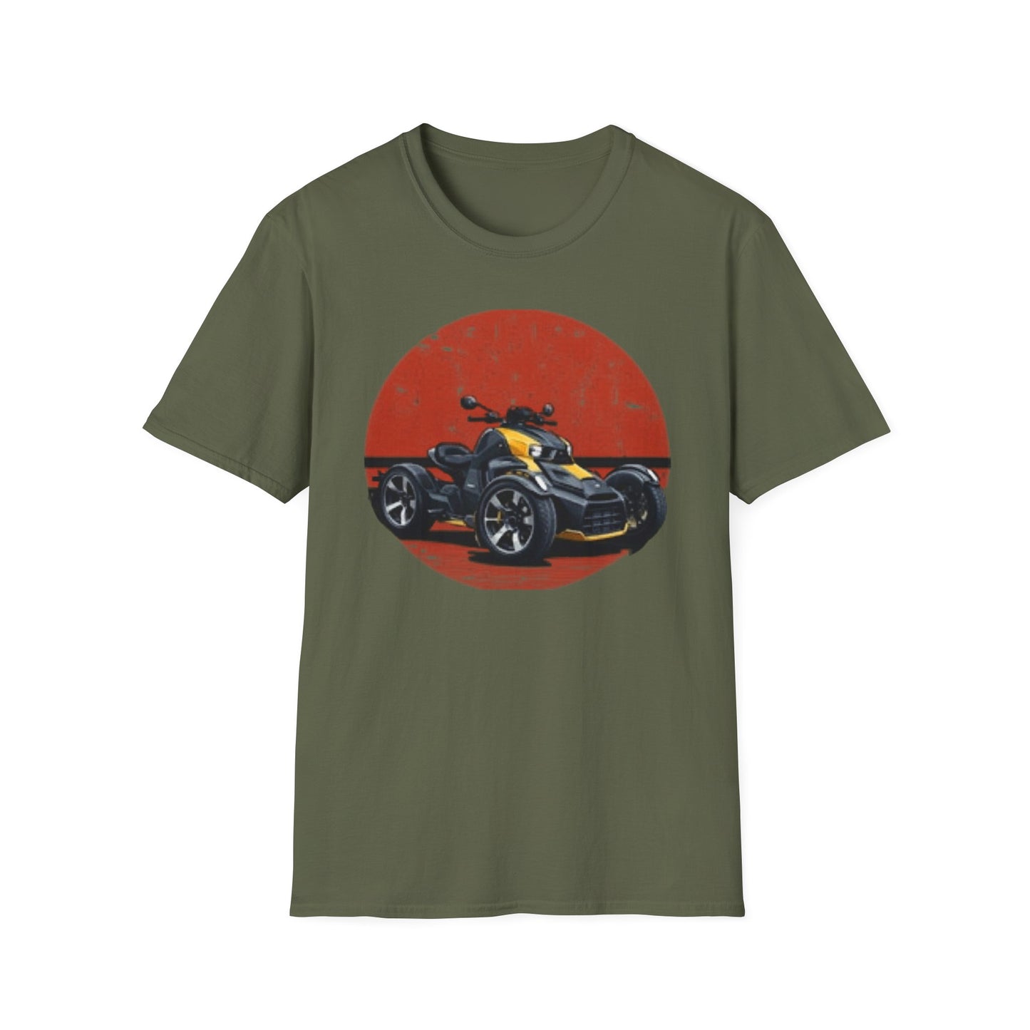 Can-Am Spyder Trike T‑Shirt — Retro Red Circle Motorcycle Graphic Tee