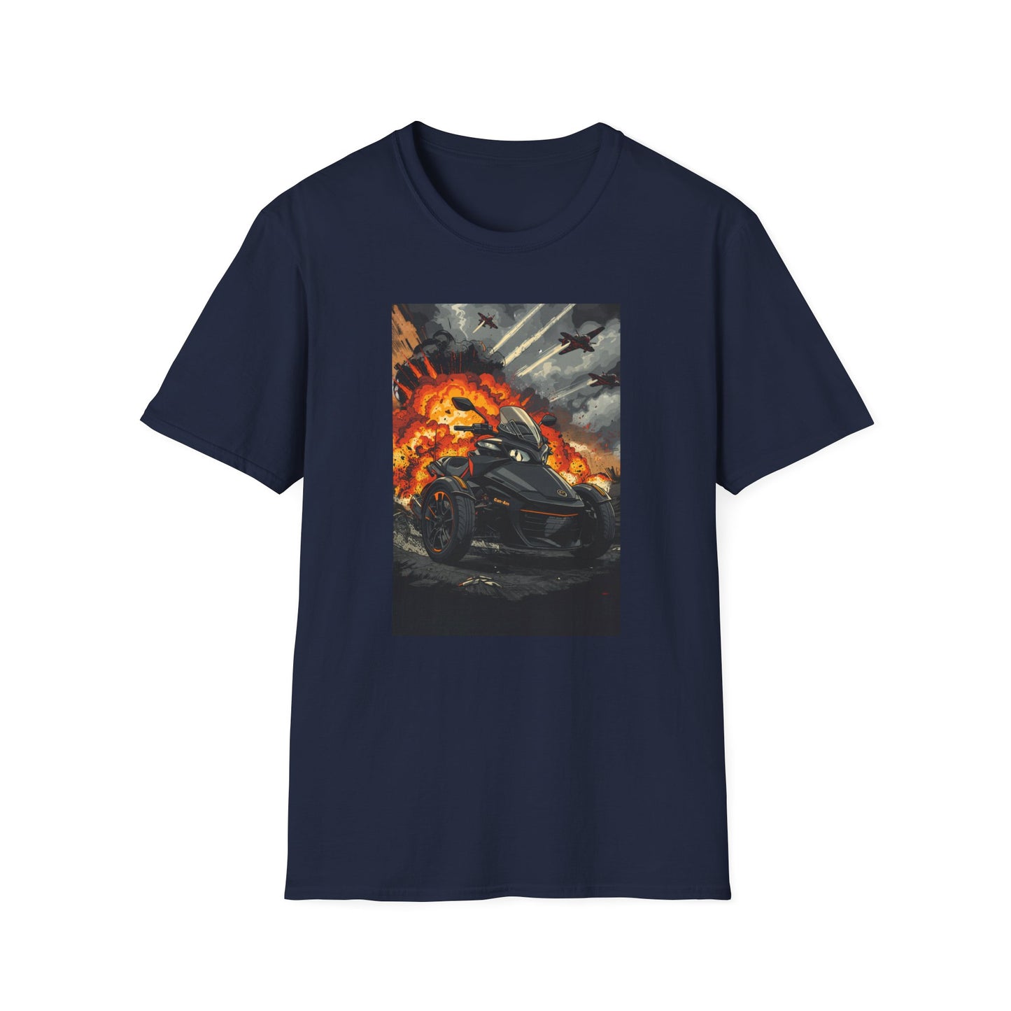 Motorcycle Rider T-Shirt — Explosive Night Ride Graphic Tee