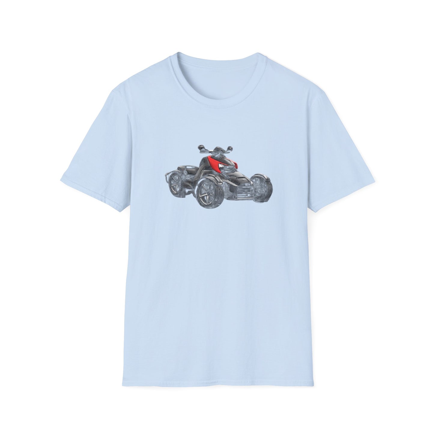 Spyder Can-Am ATV Sketch T-Shirt — Red Accent Graphic Tee for Riders